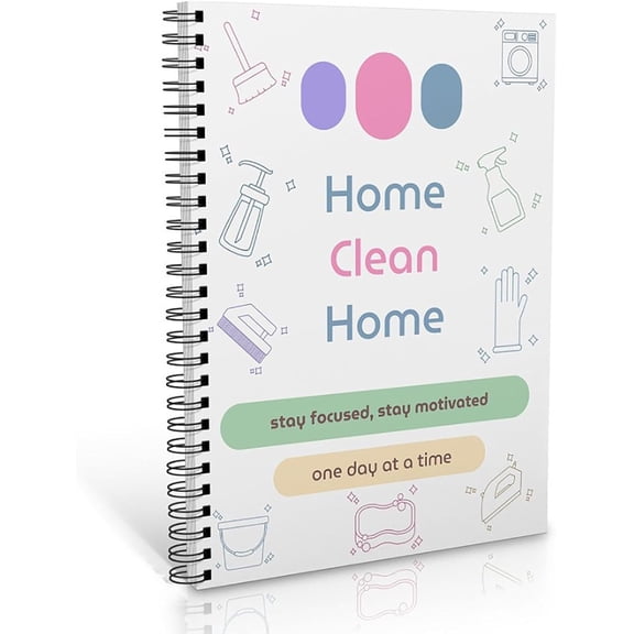 Home Cleaning Planner Notebook With Chore Chart, Weekly Schedule & Daily Task Organizer For Adults, Motivational Charts, Cleaning Supplies Checklist & Visual Schedules (1pc)