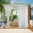 thumbnail image 4 of SHANNA Outdoor Patio Curtains Detachable Top Windproof Weatherproof Blackout Curtains for Cabana, Porch, Pergola and Gazebo, White, 52x84 in, 2 Panel, 4 of 11