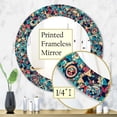 thumbnail image 5 of DESIGN ART Designart 'Geometric Hand Drawn' Printed Modern Mirror - Oval or Round Wall Mirror - Blue 32in.x32in., 5 of 5