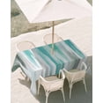 thumbnail image 3 of 60x102 Inch Outdoor Tablecloth with Umbrella Hole Zipper Rectangle Turquoise Gray Rectangular Tablecloths Outside Waterproof Farmhouse Abstract Gradient Aesthetic Patio Table Cover for Picnic Party, 3 of 8