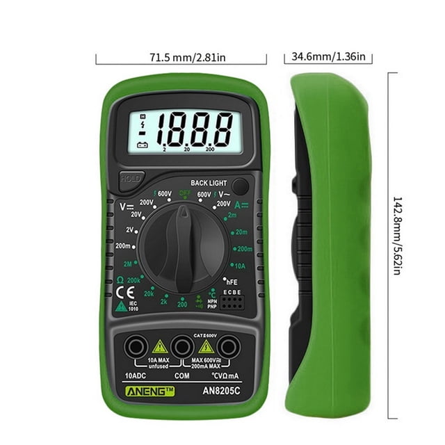 Digital Multimeter Automatic Voltmeter Profesional Tester Multimeter With Thermocouple Lcd Backlight Portable Data Hold Function , Readable