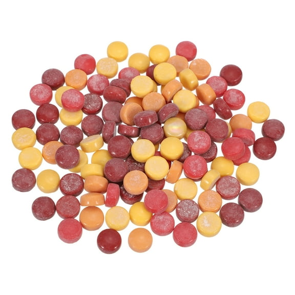 Uxcell 200g Round Mosaic Tiles 0.47" Iridescent Mosaic Glass Pieces for DIY Home Decoration Red Yellow Multicolored