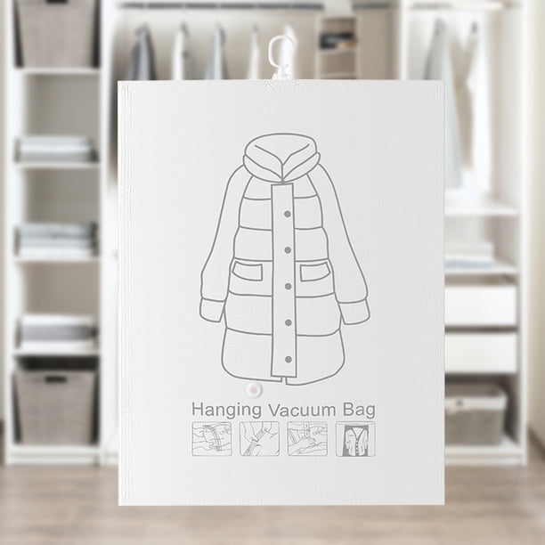 Bolsas de almacenamiento al vacío colgantes Bolsas que ahorran espacio para trajes Abrigos Chaquetas(70x90cm)