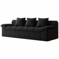 thumbnail image 4 of Muumblus 71" Corduroy Boneless Sofa, Removable Cushions, Modern Upholstered Deep Seat Sofa for Apt., Black, 4 of 5