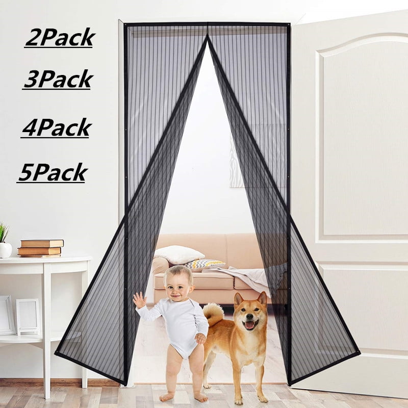 2 Pack Screen Door Self Sealing, Heavy Duty, Hands Free Mesh