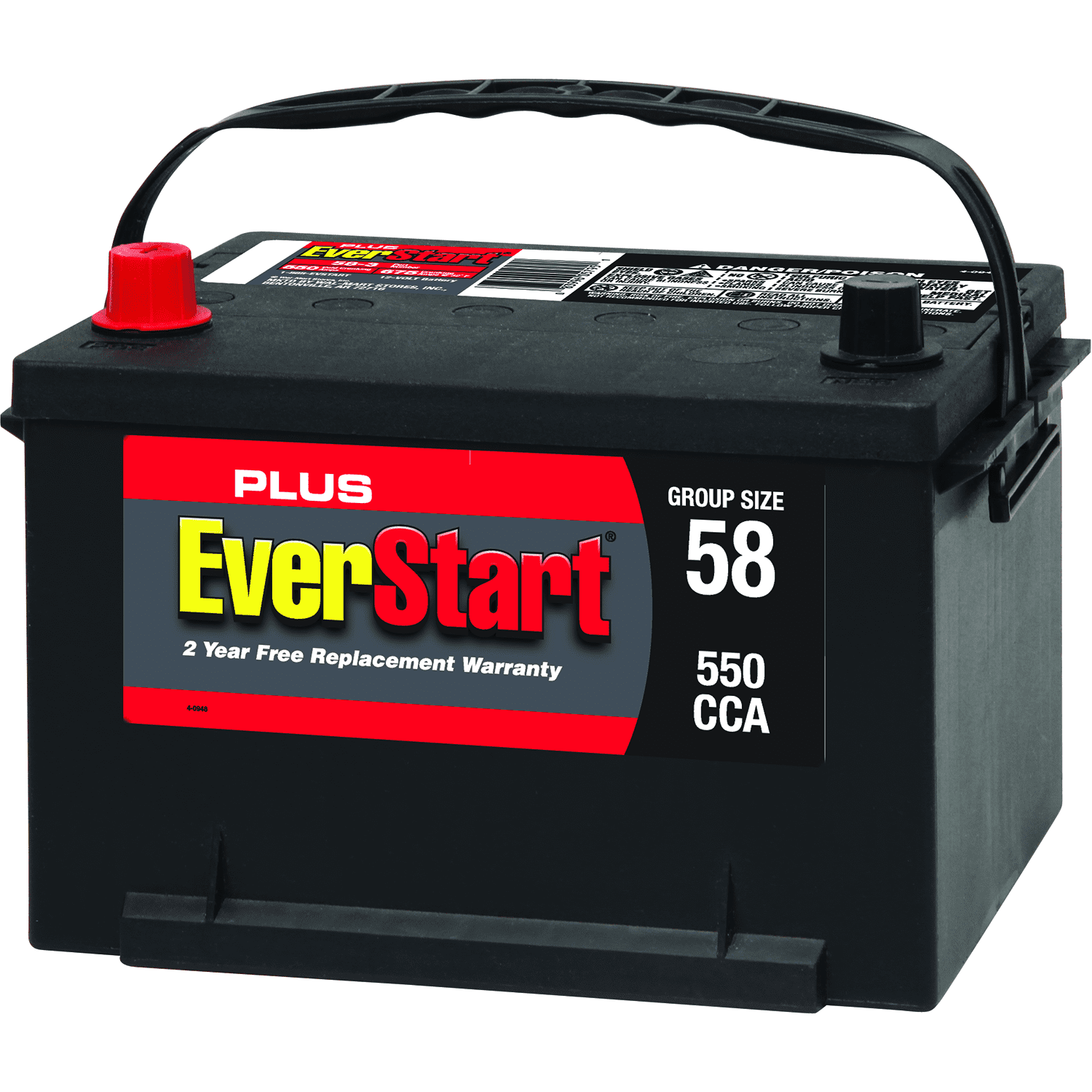 EverStart Plus Lead Acid Automotive Battery, Group 58 - Walmart.com ...