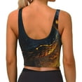 thumbnail image 3 of Lsque Glowing Snake Dark Forest Printed Women'S Sports Bra, Compression, Moisture Wicking, High-Impact Sports Bra For Women,Supportive sports bra-XX-Large, 3 of 9