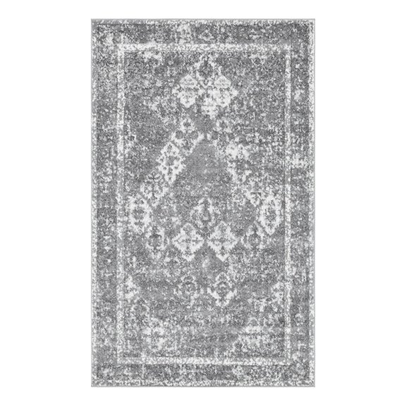 Unique Loom Rosso Collection Area Rug - Gabrieli (5' 1" x 8' Rectangle Gray/Ivory)