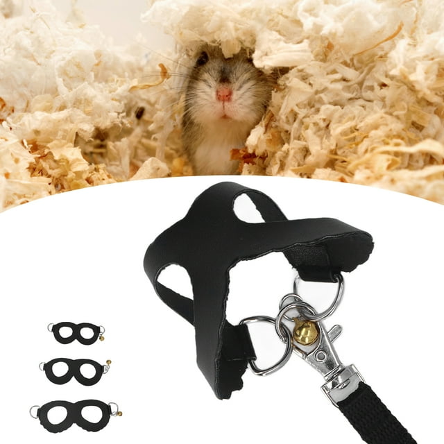 Hamster Harness And Leash Set With Soft Faux Leather Vest, Bells, Easy To Wear, 3 Sizes, For Hamsters Going Out