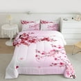 thumbnail image 2 of Homewish Pink Sakura Queen Comforter Set,Japanese Cherry Blossom Bedding Sets,Rustic Flower Bedding Comforter Set For Girl,Super Cozy Room Decor,3-Piece, 2 of 8