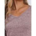 thumbnail image 4 of DARING DIVA Women's 2-Piece Ribbed Knit Long Sleeve Pajama Sets XS Purple, 4 of 6