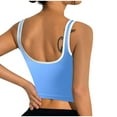 thumbnail image 4 of AherBiu Going out Tops for Women Summer Tank Tops U Neck Low Cut Stretch Sleeveless Workout Tops Cropped Cami Shirts, 4 of 4