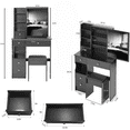 thumbnail image 2 of 29.2" Small Size Left Drawer Desktop Vanity Table + Cushioned Stool, Extra Large Right sliding mirror, Multi Layer High Capacity Storage, Practical Fashionable Dresser, Suitable For Small Space, 2 of 6
