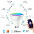 thumbnail image 6 of Smart Bulb, RGB Color Changing LED Light Bulbs,Smart Spot Light Bulb ,Tuya GU10 WIFi Smart LED Bulb Dimmable 5W RGBCW GU10 for /Siri Voice Control for Living Roomn Bedroom Office Hotel, 6 of 7