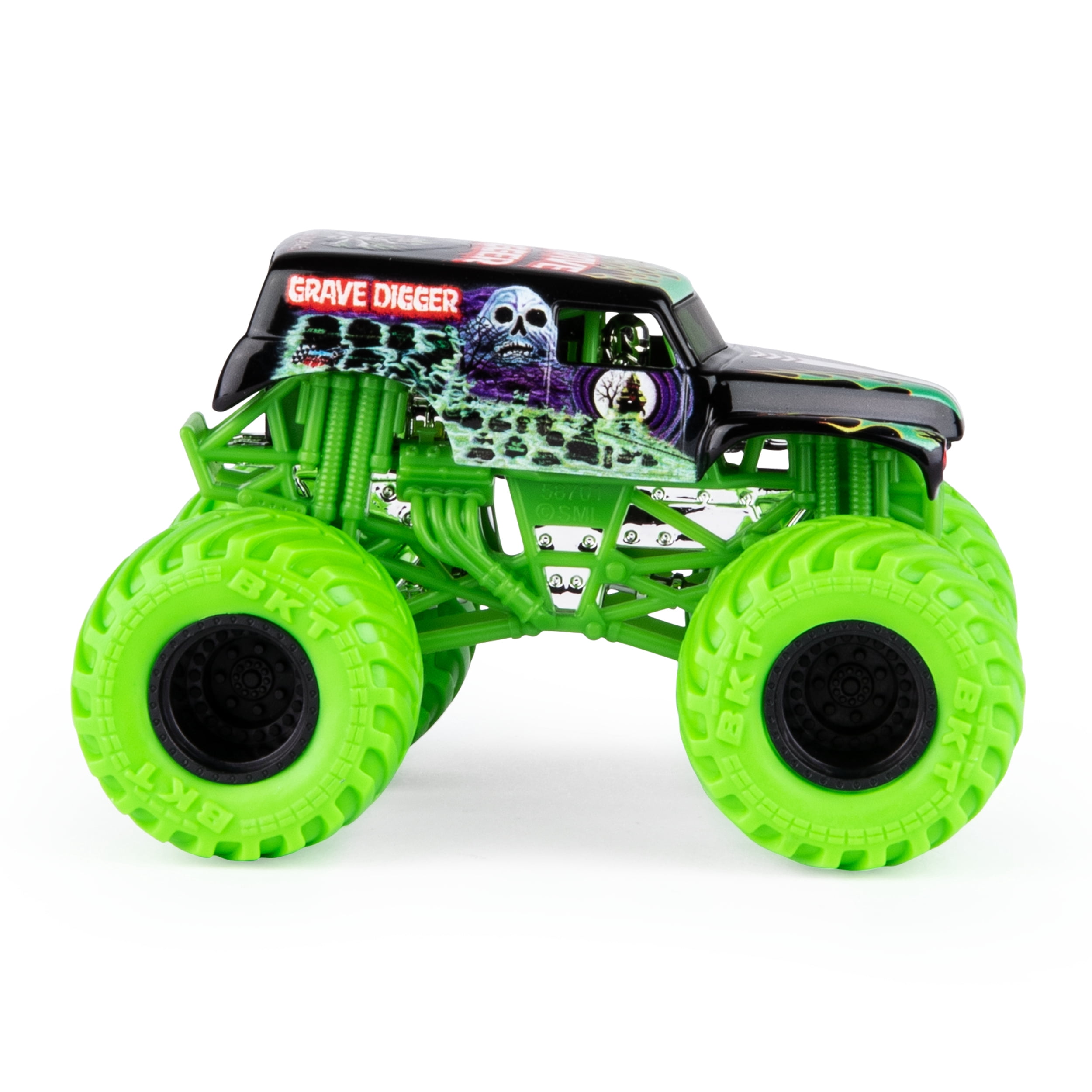 Monster Jam, Official Grave Digger Monster Truck, Die-Cast Vehicle, Nitro Neon Series, 1:64 Scale