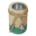 thumbnail image 2 of Northlight 4" Green and Natural Wood Christmas Tea Light Candle Holder, 2 of 3