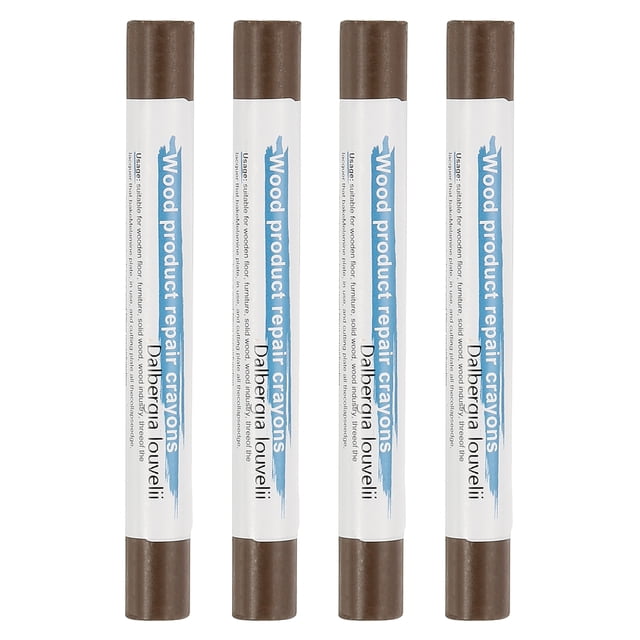 Uxcell Furniture Repair Crayons, 4 Pcs Wax Wood Filler Sticks Wood Wax Crayons for Scratches Wood Floor Holes Tables, Big Leaf Rosewood