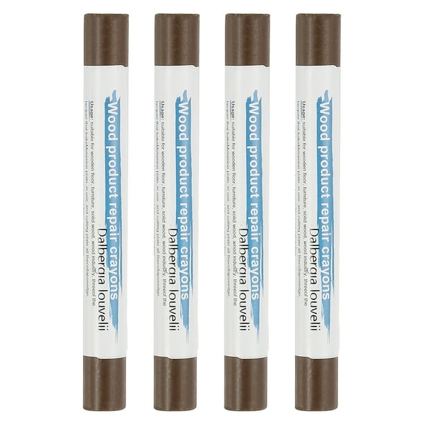 Uxcell Furniture Repair Crayons, 4 Pcs Wax Wood Filler Sticks Wood Wax Crayons for Scratches Wood Floor Holes Tables, Big Leaf Rosewood