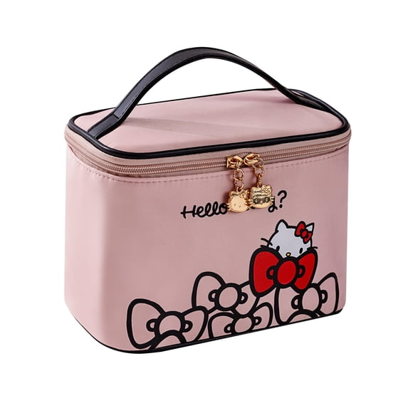 Bolsa de maquillaje AmbeAlla, grande, impermeable, con soporte para brochas de maquillaje