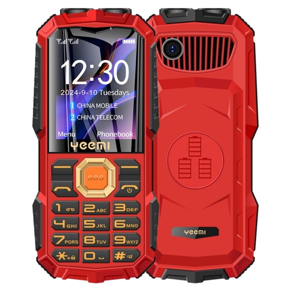 Téléphone Mobile pour Aînés Réseau 2G Trois Protections Longue Autonomie Fonction Banque d'Alimentation Grand Clavier Modèle de Téléphone Simple C C