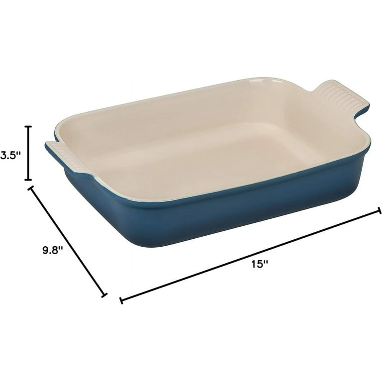 Le Creuset Heritage Stoneware 4 Quart Rectangular Dish Deep Teal