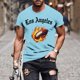 thumbnail image 1 of Tops para hombre, blusas y camisas de manga corta con cuello redondo para hombre, jersey informal con cuello redondo estampado para hombre, pantalones cortos deportivos para fitness, blusa de poliéste, 1 of 5