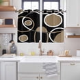 thumbnail image 2 of Black Brown Kitchen Curtains Short 45 Inch Length, White Circle Modern Minimalist Geometric Grommet Top Bedroom Living Room Curtains, Light Filtering Cafe Curtain Drapes 2 Panels Set 84''x45'', 2 of 9
