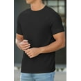 thumbnail image 3 of Iceglad Mens Waffle Crew Neck Shirts Slim Fit Short Sleeve Casual T-Shirt Black M, 3 of 10
