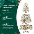 thumbnail image 5 of 7ft White Flocked Christmas Tree, Snow Flocked Artificial Christmas Tree with 202L- Pre-lit design, Flocked Pencil Christmas Tree for Holiday Decorate,White,Green., 5 of 9