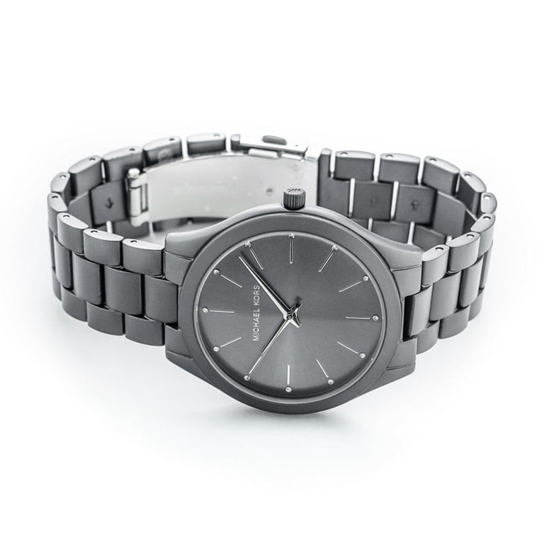 Michael Kors Slim Runway Quartz Grey Dial Aluminum Ladies  display picture 1