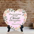 thumbnail image 4 of I can do all things through Christ who strengthens me - Philippians 4:13 Heart Table Sign (6 x 5") with Acrylic Stand | Church or Christian Home Bible Verse Decoration, 4 of 5