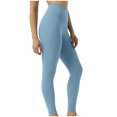 thumbnail image 2 of FAIWAD Women's Solid Color Yoga Leggings Butt Lifting Workout High Waist Stretch Running Pants, 2 of 5