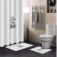 thumbnail image 1 of FMSHPON Romance Text 4 Piece Bathroom Set Shower Curtain Bath Rug Contour Mat and Toilet Lid Cover, 1 of 8