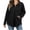 Black, variant on TEAJOPSUU Women's Half Zip Hoodies Trendy Collared Long Sleeve Sweatshirts with Pockets Casual Loose Fit Daily Sweatshirts White