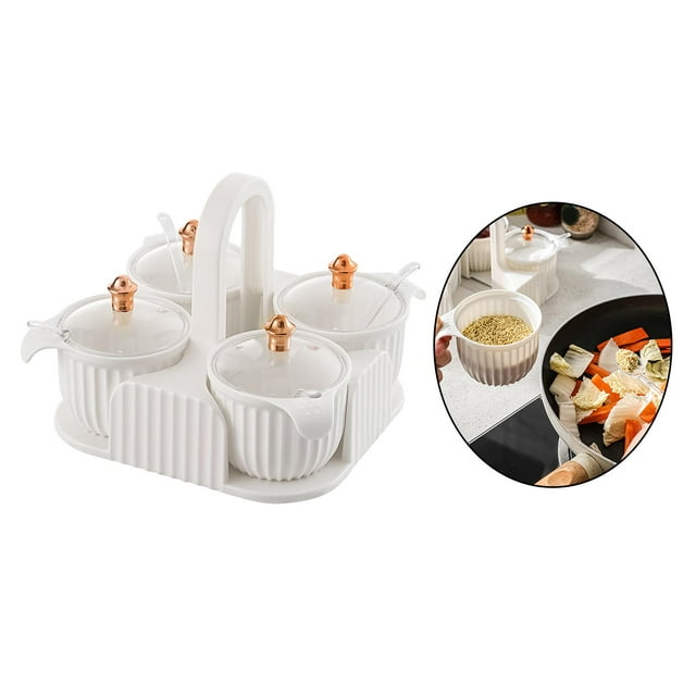 Recipiente utensilios con estuche de Tarro perfecl blanco Tarro de condimentos