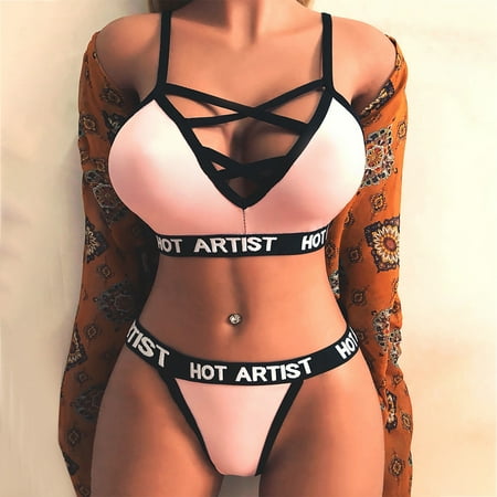 

CHGBMOK Sexy Lingerie for Women Corset Free Wire Racy Muslin Sleepwear Underwear Tops+Briefs