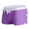 thumbnail image 5 of Lycaql Swim Briefs for Men Men's Short Drawstring Swim Shorts With Zippered Back Pockets(Purple,M), 5 of 5