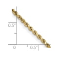 thumbnail image 2 of 14k Gold 2.25mm Semi-solid Sparkle-Cut Rope Chain Necklace 20 Inch Chain Necklace for Women and Men, 2 of 2