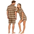 thumbnail image 4 of Mens Pajamas Set Shorts Matching Pajamas for Couples Men's Pajama Sets Button Up Pajamas for Women Couples Pajamas Matching PJS for Couples His and Hers Jammies Wife and Husband Lounge Sets, 2XL, 4 of 5