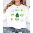 thumbnail image 3 of Golf Tournament Sweatshirt for Women & Teens Green Bows and Golf Balls Pullover White Sweatshirt Adult Medium, 3 of 4