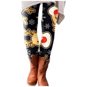 Zhanying Women's Leggings Breathable Elastic Ankle Cuffs Womens Plus Size Skeleton Leggings Black M