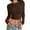 Coffee, variant on Women's Long Sleeve Tight Crew Neck Short T Shirt Tops,Warm Basic Crop Top,Pullover Sweatshirts For Women,Size:M