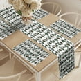 thumbnail image 2 of Ambesonne Pinecone Table Runner & Placemats, Branches of Evergreen Tree, Placemat 4 pcs + Runner 12"x72", Beige and Fern Green, 2 of 2