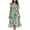 #0004-Army Green, variant on Women's Midi Dresses V Neck Short Sleeve Chiffon Dresses Beach Resort Style Lightweight Breathable Floral Print Waist Tie Flowy Hem Dresses Gift