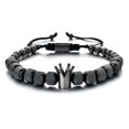 thumbnail image 1 of Pulsera de corona de cobre con cuentas de piña Pulsera tejida ajustable para hombre, 1 of 4