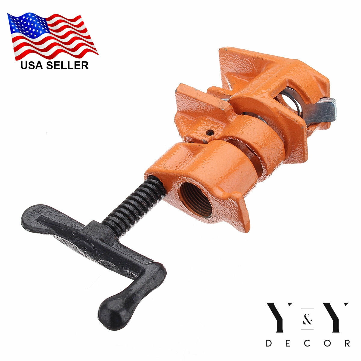 Y&Y Decor (4 Pack) 3/4" Wood Gluing Pipe Clamp Set Heavy Duty PRO Woodworking Cast Iron