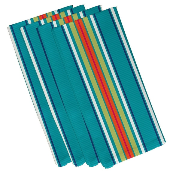 Simply Daisy 18" x 18" Royal Multi-Stripe Napkins, Set of 4
