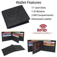 thumbnail image 2 of MARSHAL Men's Western Rodeo Wallet  Vintage Leather Bifold with Bull Design, RFID Blocking, and Classic Cowboy Style Black, 2 of 8