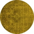 thumbnail image 1 of Ahgly Company Indoor Round Oriental Yellow Industrial Area Rugs, 4' Round, 1 of 4