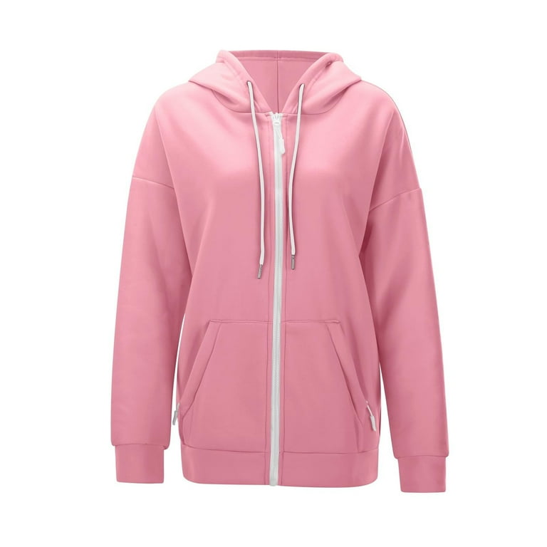 Lcziwo Women's Full Zip Hoodie Sweatshirts Workout Drawstring